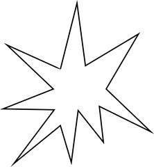 Obraz premium Black and white hand drawn star burst shape with monochrome