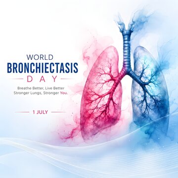 World bronchiectasis day lungs illustration