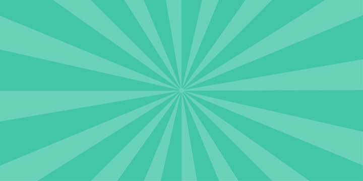 Abstract teal sunburst pattern, graphic background with radial stripes emanating from the center, creating a vibrant and dynamic visual effect.