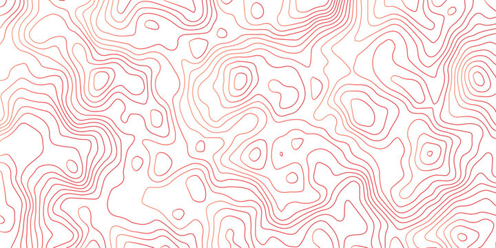 Topographic map contour lines in rose gold create an abstract pattern of elevation and terrain, suggesting geography and scientific data.