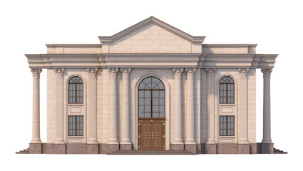 Obraz premium Neoclassical building with columns and arched windows