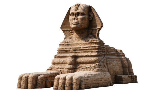 Great Sphinx of Giza stone monument with lion body and human head