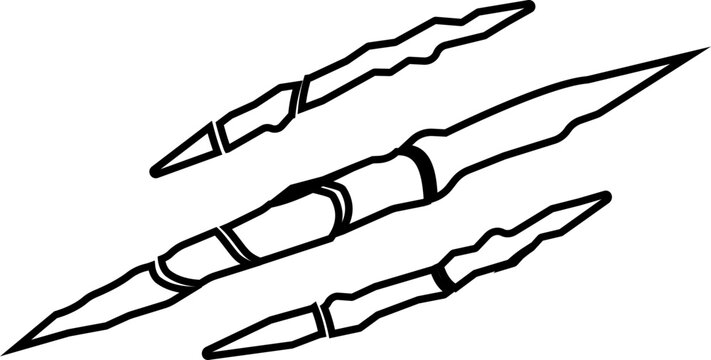 Claw Scratch Marks Icon Black Flat Style Vector Illustration Bundle Animal Featuring Tiger Bear Wolf Monster Talon Slash Rip Tear Damage Symbols