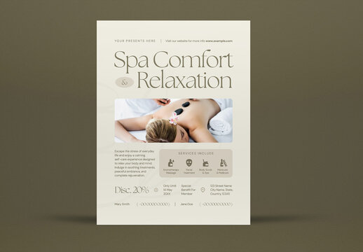Brown and Beige Spa & Relaxation Flyer Layout