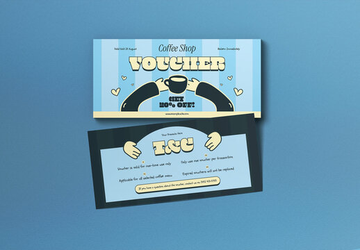 Blue Niche Design Coffee Shop Gift Voucher