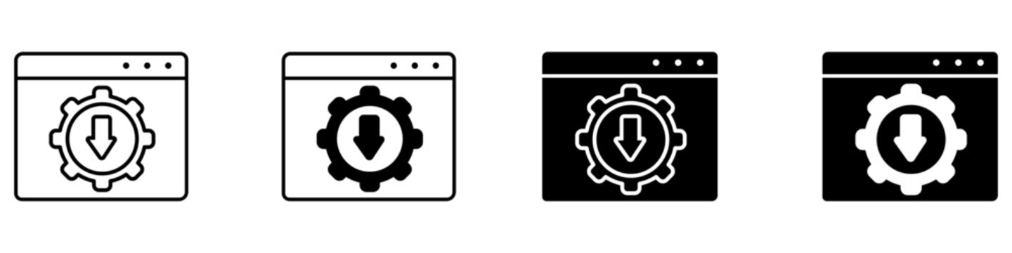 File upload icon vector set. Document loading illustration sign collection. Data transfer symbol. Upload process logo or mark.