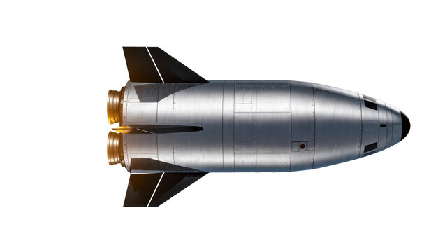 Spacecraft rocket engine fins metallic hull