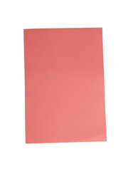 Fototapeta premium A single blank pink paper sheet isolated on white background png