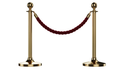 Gold stanchion posts with red velvet rope barrier © Julia