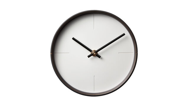 Modern minimalist wall clock with dark frame and white face