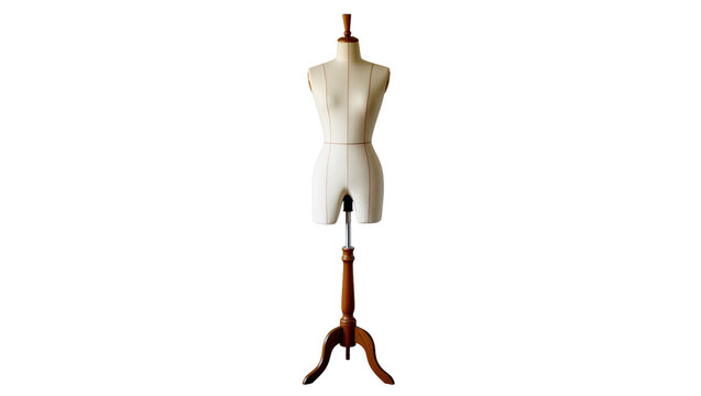 Tailor s dummy with wooden stand and metal pole