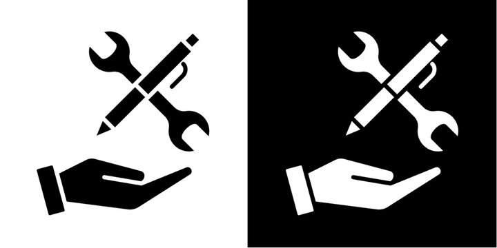Skill Development  Icon Set White Glyph Style Collection