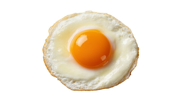 Fried egg with bright orange yolk and white albumen