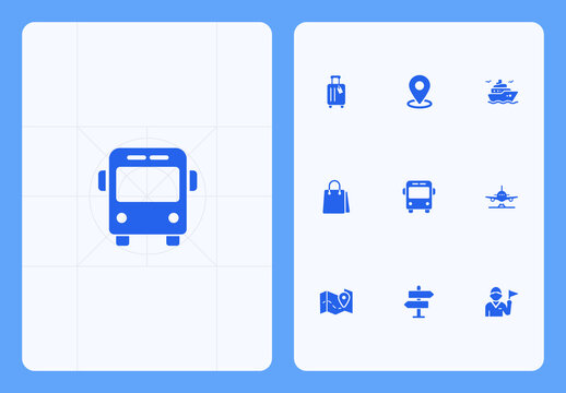 Travel and Tourism Icon Set