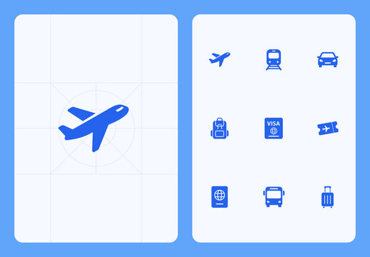 Travel and Transportation Icon Set