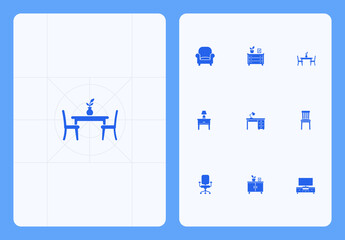 Furniture and Home Interior Icon Set
