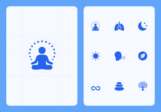 Wellness and Meditation Icon Set