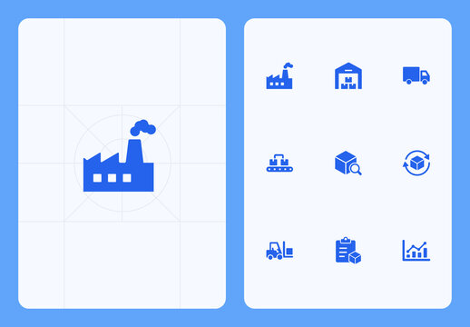 Supply Chain and Logistics Icon Set
