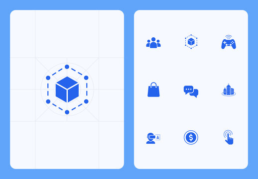 Metaverse and Digital Technology Icon Set
