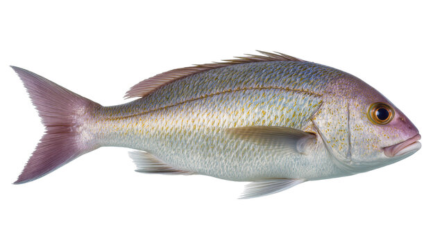 Whole snapper fish with pinkish tail and scales