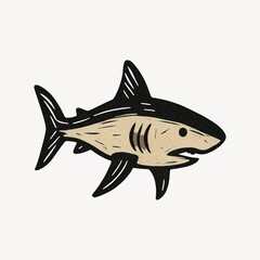 Fototapeta premium Vintage shark illustration design.