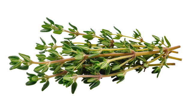Fresh thyme herb sprigs with small green leaves