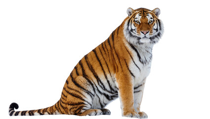 Obraz premium Majestic Bengal tiger sitting, orange fur with black stripes