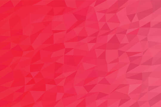 An abstract low poly vector background featuring an intricate geometric mosaic mesh made of interconnected triangles in shifting shades of vibrant crimson and coral red