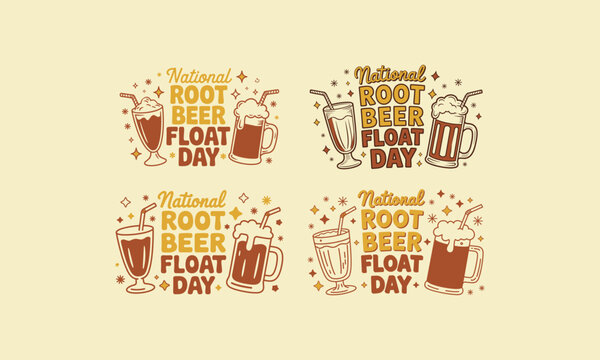 National Root Beer Float Day Graphics Set illustration