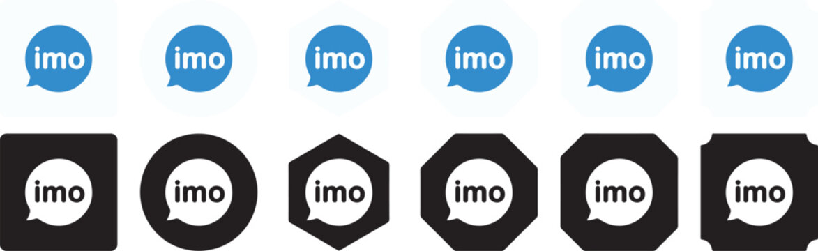 Imo logo and video call messaging icon set vector illustration, hand drawn online communication symbol collection for modern app design