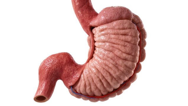 Human stomach anatomy internal view, detailed texture