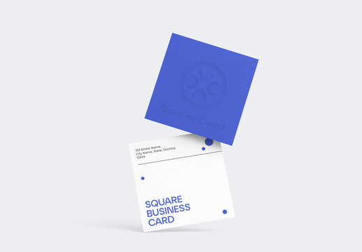 Floating Square Business Card Mockup