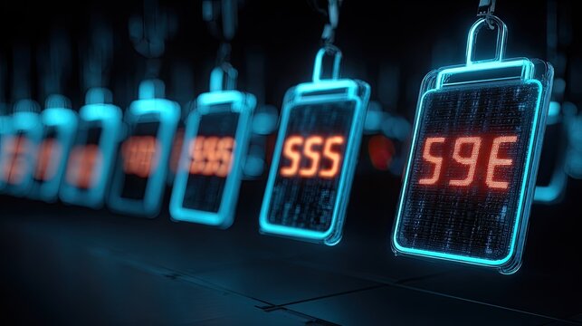 Neon tags with digital code