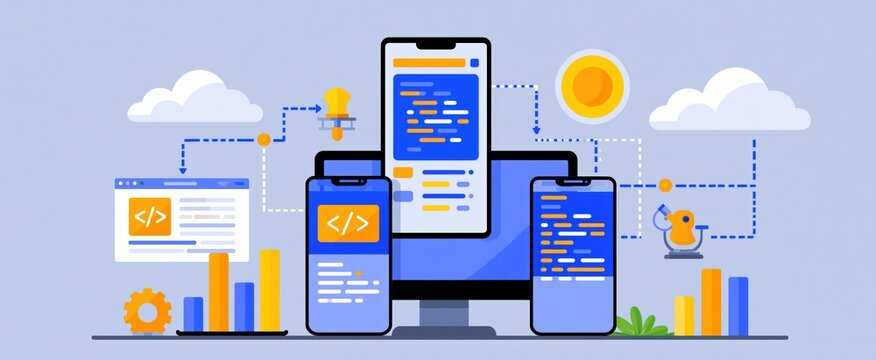 Mobile app design and coding for multiple platforms. development workflow. diagram. debugging tools Data analysis. Application Developer Software coder.