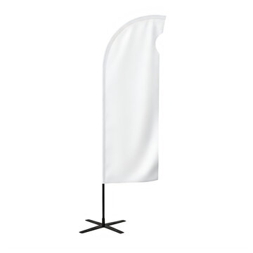 Blank white feather flag banner mockup for outdoor business advertising and promotional event display