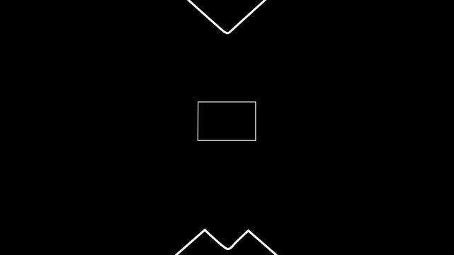 Minimalist envelope animation with geometric line transitions on black background, mail email message