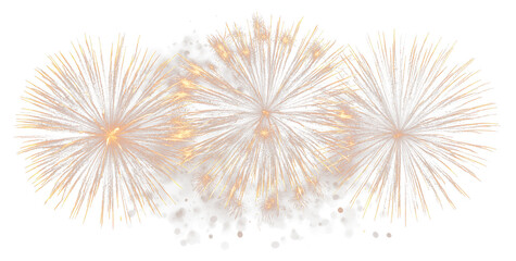 Obraz premium Realistic Fireworks Explosion with Glittering Sparks PNG