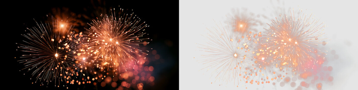 Festive Light Burst with Fireworks and Glitter PNG