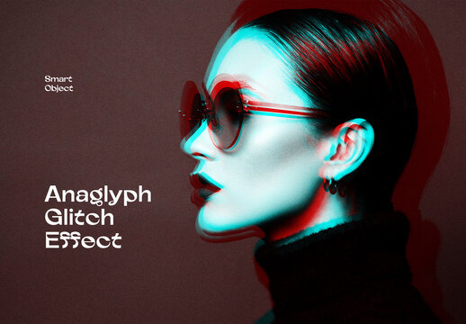 Anaglyph Glitch Photo Effect