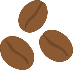 Fototapeta premium Three coffee beans illustration on light background, perfect for cafe branding, menu design