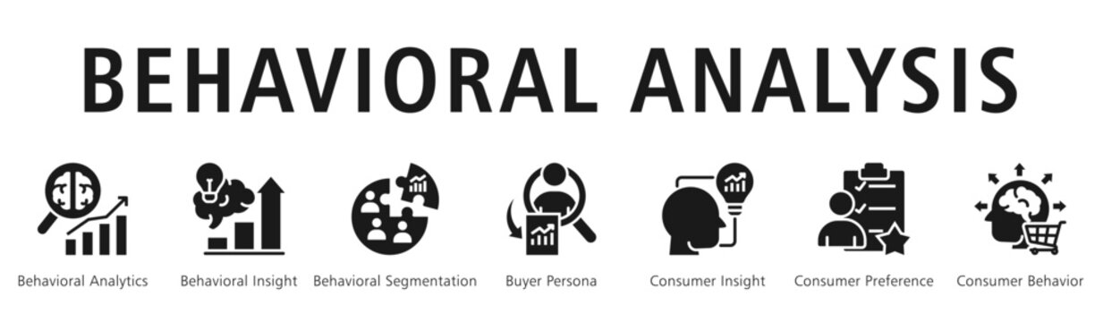 Behavioral Analysis Web Banner  icon vector illustration concept