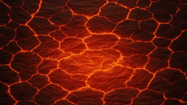 Fiery cracked lava texture