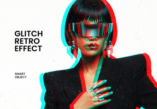 Glitch Retro Photo Effect Template