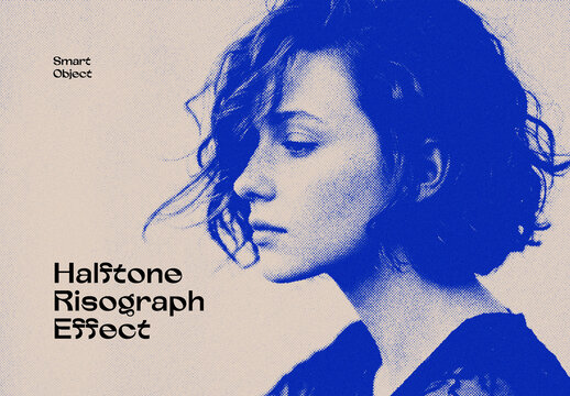 Halftone Risograph Photo Effect