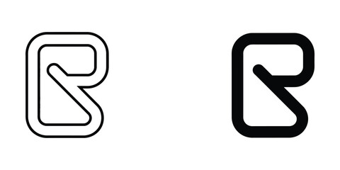 Minimalist Abstract Geometric Letter B Logo Design Elements in Black and White © Abdul