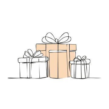 Hand Drawn Gift Boxes with Bows