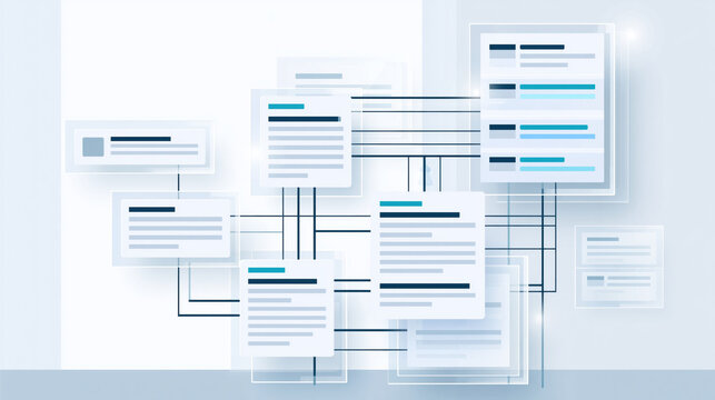 Data database network connection interface window screen document diagram flow