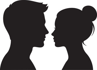 Fototapeta premium Couple Face Silhouette Love Relationship Design Asset Collection