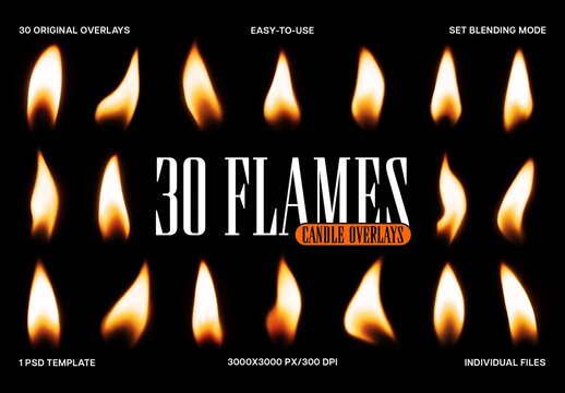 Flame Overlay Textures Pack For Photo And Poster Design