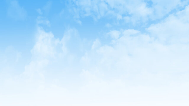 Photo of some white whispy clouds and blue sky cloudscape. 